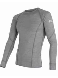 MERINO SENSOR ACTIVE - pánské triko, dlouhý rukáv, světle šedá